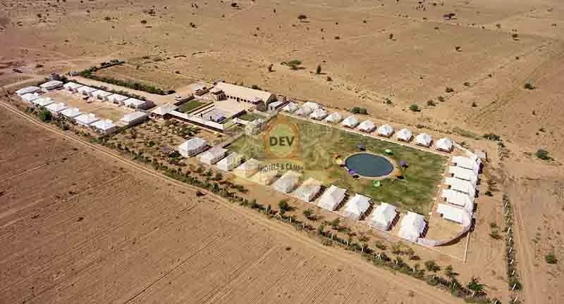 Aerial view of the camp