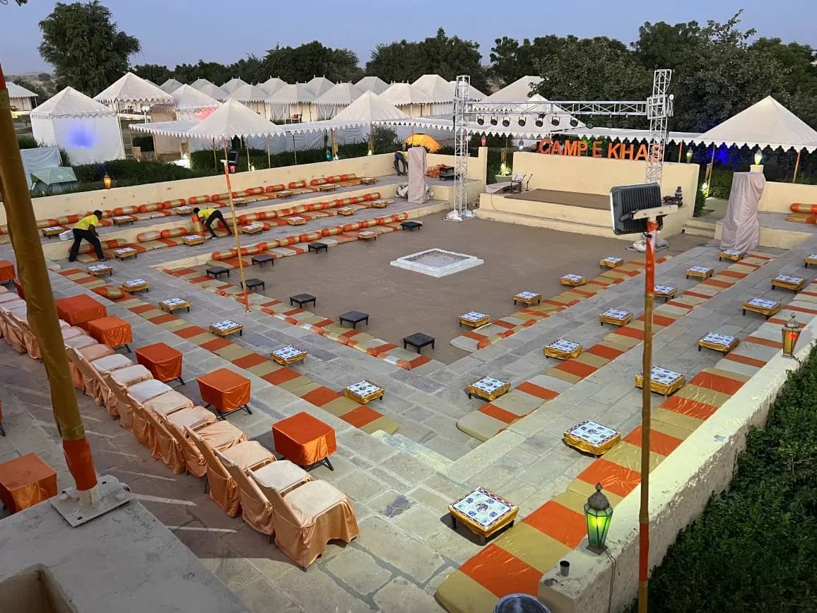 Amphitheatre prepared for guests