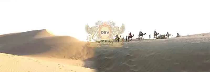 Caravan on a dune crest