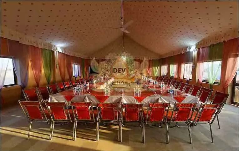 Conference hall with draped ceiling