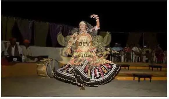Kalbeliya dancer mid-spin