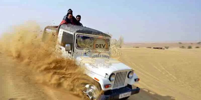 Jeep in deep sand