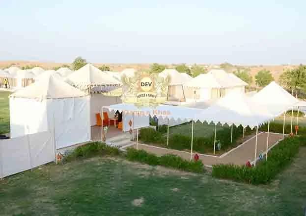 Tents around the lawn