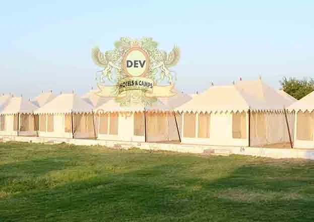 Tents in afternoon light