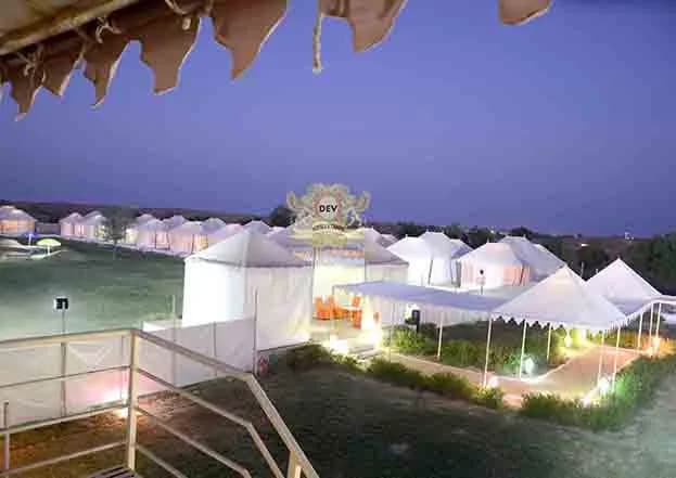 View over the tents from the terrace