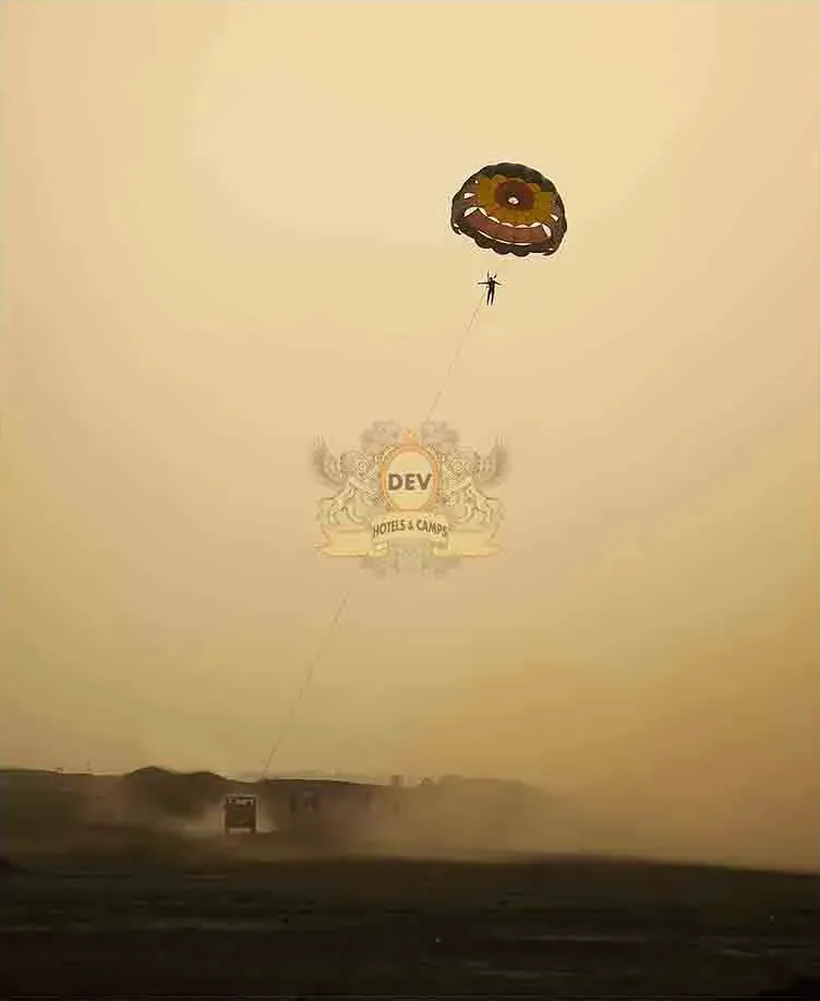 Parasail against a hazy sky