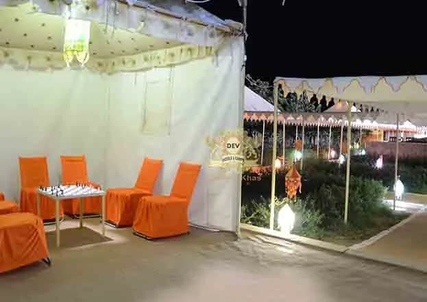 Tent veranda seating