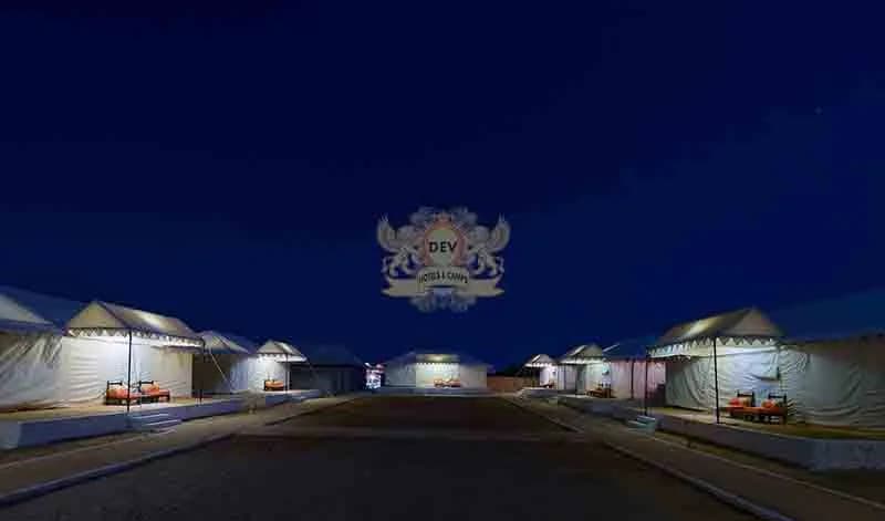 Tent lane after dark