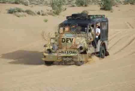 Safari jeep on the sand